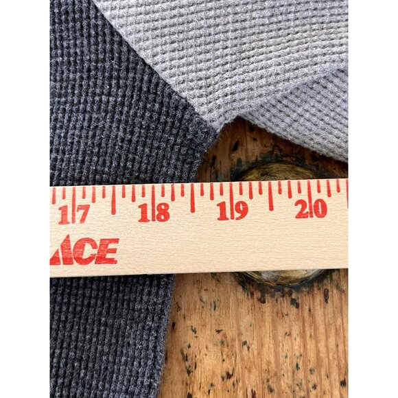 Spurt Mens Waffle Knit Long Sleeve Raglan Shirt 2XL Cotton Gray/Light Gray - Picture 6 of 7